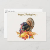 Turkey Pumpkins Thanksgiving Briefkaart (Voorkant / Achterkant)