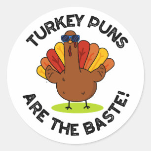 Turkey Puns zijn de meest grappige voedselwoordspe Ronde Sticker