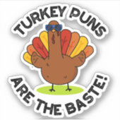 Turkey Puns zijn de meest grappige voedselwoordspe Sticker (Voorkant)