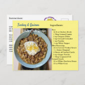 Turkey Quinoa White Chili Recipe Postcard Briefkaart (Voorkant / Achterkant)