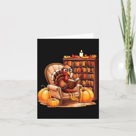 Turkey Reading Books Fall Thanksgiving Teacher Boo Kaart (Voorkant)
