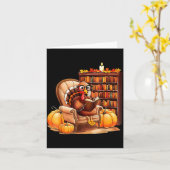 Turkey Reading Books Fall Thanksgiving Teacher Boo Kaart (Gele Bloem)