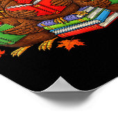 Turkey Reading Books Teacher Fall Thanksgiving Boo Poster (Hoek)