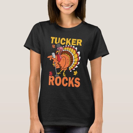 Turkey Rocks Autumn Fall Y'all Thanksgiving Retro  T-shirt (Voorkant)