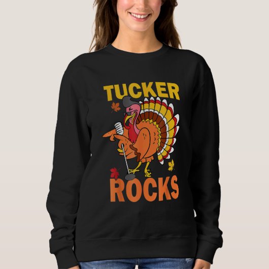 Turkey Rocks Autumn Fall Y'all Thanksgiving Retro  Trui (Voorkant)