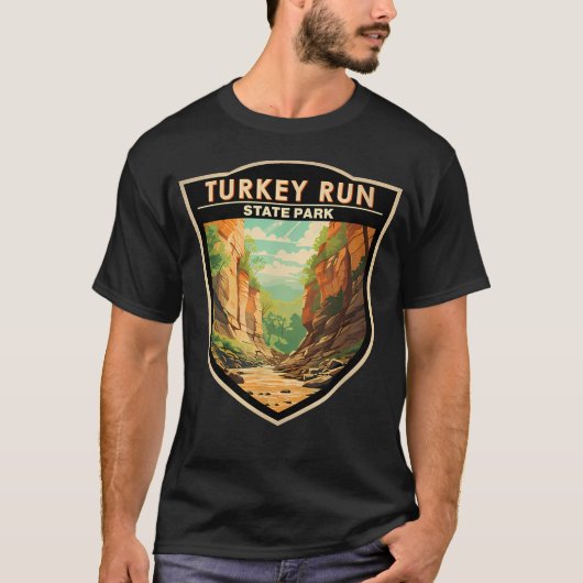 Turkey Run State Park Indiana Badge T-shirt (Voorkant)