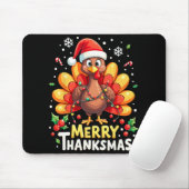 Turkey Santa Happy Merry Thanksmas Thanksgiving Ch Muismat (Met muis)