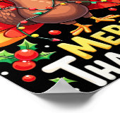 Turkey Santa Happy Merry Thanksmas Thanksgiving Ch Poster (Hoek)