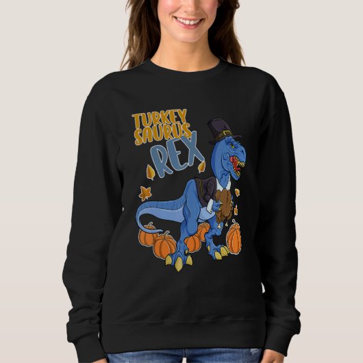 Turkey Saurus Rex I Trex Pilgrim Pet i Dinosaur e Trui (Voorkant)