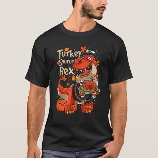 Turkey Saurus Rex Rex Pilgrim Turkey Day Thanksgiv T-shirt (Voorkant)