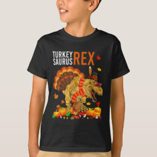 Turkey Saurus TRex Funny Pilgrim Dinosaur Kinder d T-shirt