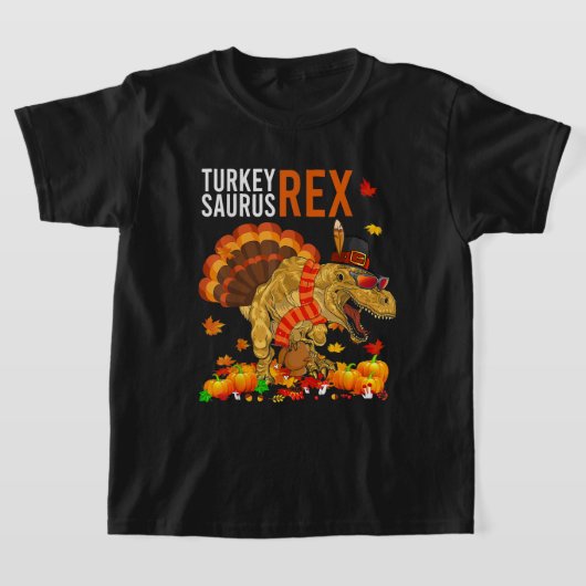 Turkey Saurus TRex Funny Pilgrim Dinosaur Kinder d T-shirt (Laagn)