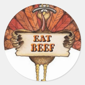 Turkey says Eat Beef Ronde Sticker