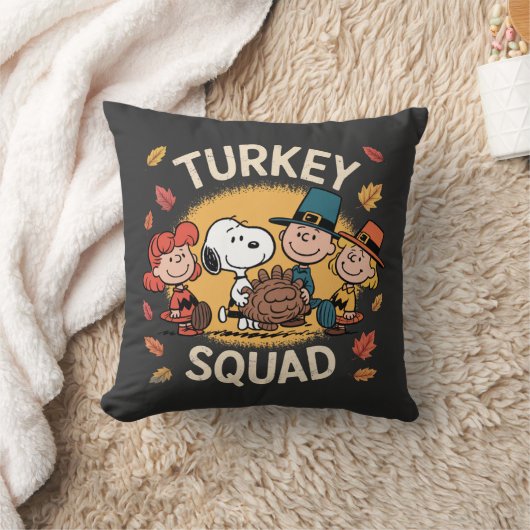 Turkey Squad Funny Cartoon Friends Thanksgiving Kussen (Deken)