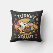 Turkey Squad Funny Cartoon Friends Thanksgiving Kussen (Achterkant)