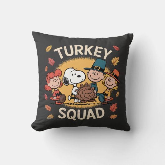 Turkey Squad Funny Cartoon Friends Thanksgiving Kussen (Voorkant)