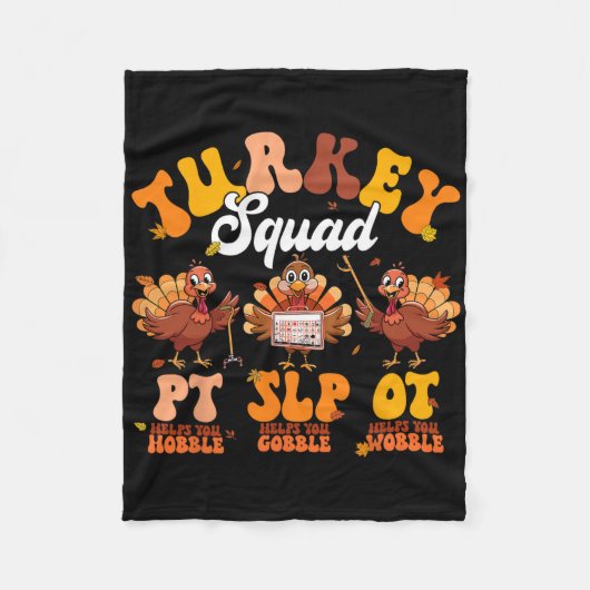 Turkey Squad Ot Pt Slp Occupational Therapy Thanks Fleece Deken (Voorkant)