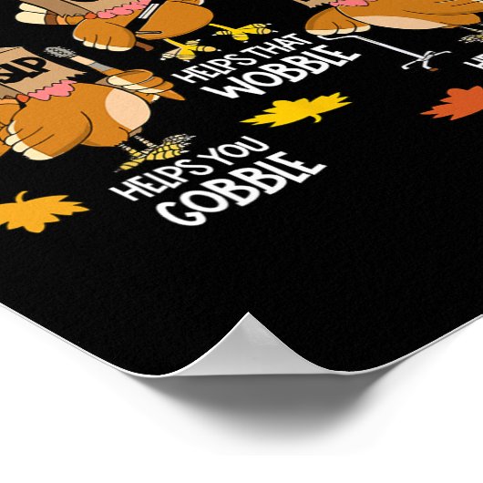 Turkey Squad Slp Ot Pt Therapy Team Fall Thanksgiv Poster (Hoek)