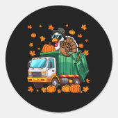Turkey Sungles Driving Garge Truck Thanksgiving Dr Ronde Sticker (Voorkant)