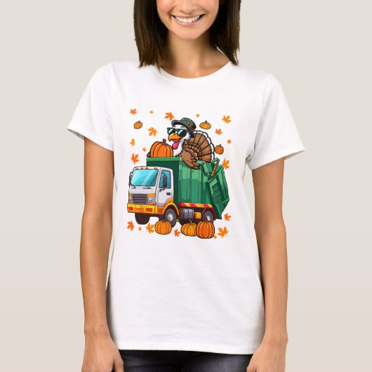 Turkey Sungles Driving Garge Truck Thanksgiving Dr T-shirt (Voorkant)