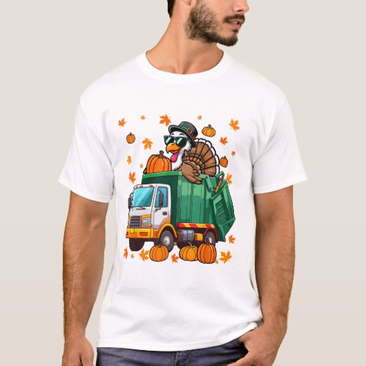 Turkey Sungles Driving Garge Truck Thanksgiving Dr T-shirt (Voorkant)