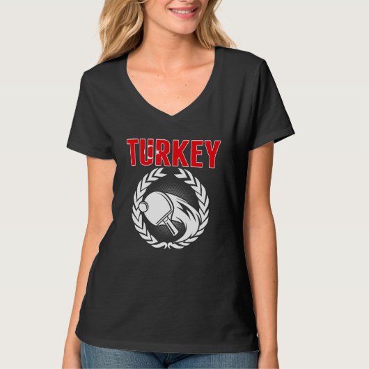 Turkey Table Tennis  Turkish Ping Pong Team Suppor T-shirt (Voorkant)