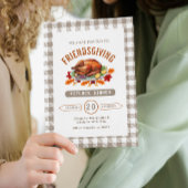 Turkey Thanksgiving Potluck Dinner Fall Gingham  Kaart