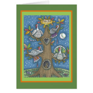 TURKEY TREE THANKSGIVING HUMOR WENSKAART Verse