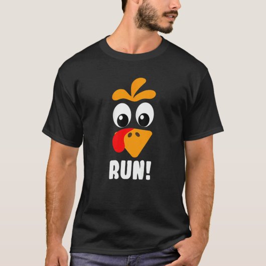 Turkey Trot Adult Running Costume Face Run Thanksg T-shirt (Voorkant)