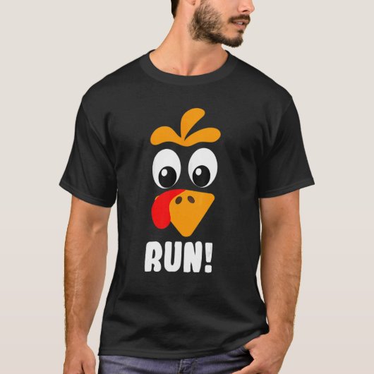 Turkey Trot Adult Running Costume Face Run Thanksg T-shirt (Voorkant)