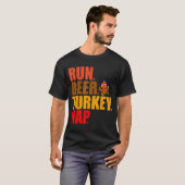 Turkey Trot Running Thanksgiving Run Beer Nap T-shirt (Voorkant volledig)