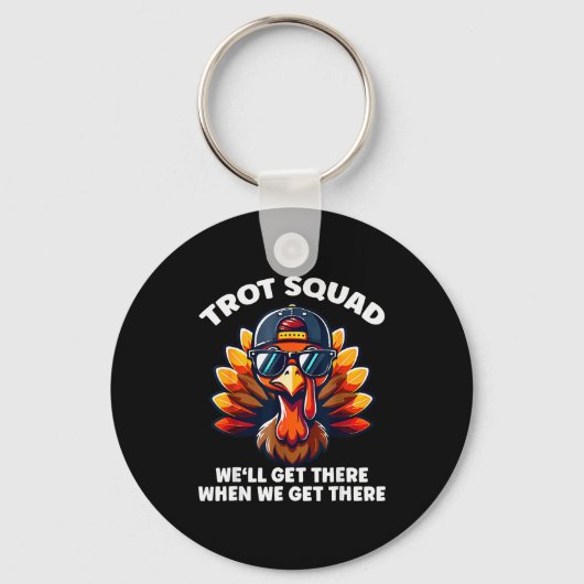 Turkey Trot Squad Funny Thanksgiving Running Costu Sleutelhanger (Voorkant)