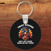 Turkey Trot Squad Funny Thanksgiving Running Costu Sleutelhanger (Voorkant)