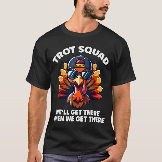 Turkey Trot Squad Funny Thanksgiving Running Costu T-shirt (Voorkant)