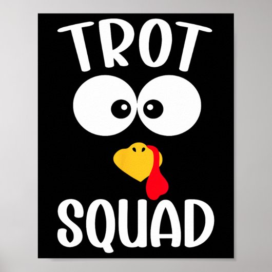 Turkey Trot Squad Grappige Thanksgiving Hardlopen Poster (Voorkant)