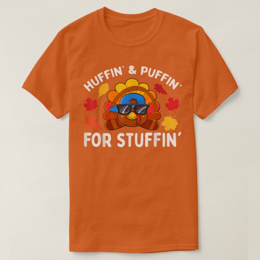 Turkey Trot Thanksgiving Run Huffin and Puffin for T-shirt (Design voorkant)