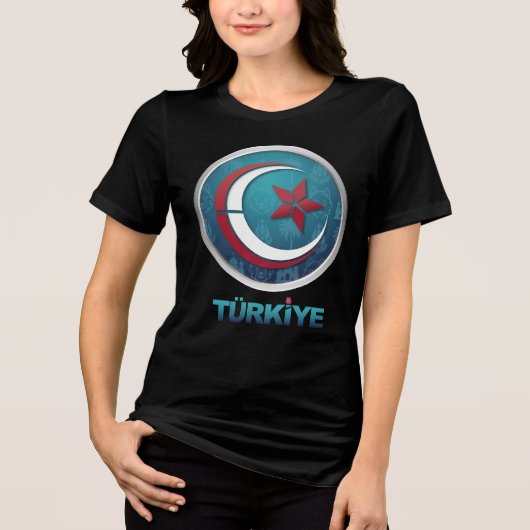 Turkey Turkiye Europe Asia Tri-Blend Shirt (Voorkant)