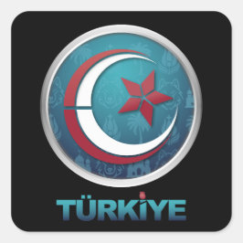 Turkey Turkiye Europe Asia Vierkante Sticker