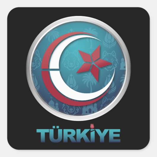 Turkey Turkiye Europe Asia Vierkante Sticker (Voorkant)