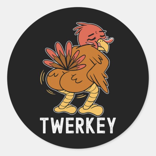 turkey twerking turkije leuk dansen turkije dank ronde sticker (Voorkant)