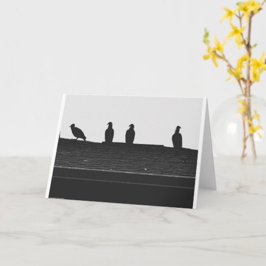 Turkey Vulture Silhouette, kaart (Gele Bloem)
