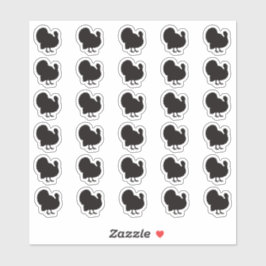 Turkey Wedding Place Card Food Meal Menu Choice Sticker