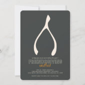 Turkey Wishbone Modern Friendsgiving Invitation Kaart (Voorkant)