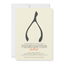 Turkey Wishbone Modern Friendsgiving Invitation