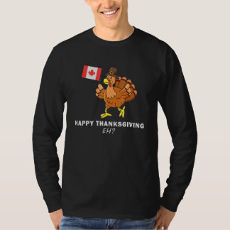Turkey With Canada Flag Cool Canadian Thanksgiving T-shirt