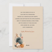 Turkey with Fall Foliage Happy Thanksgiving Pastel Feestdagenkaart (Achterkant)