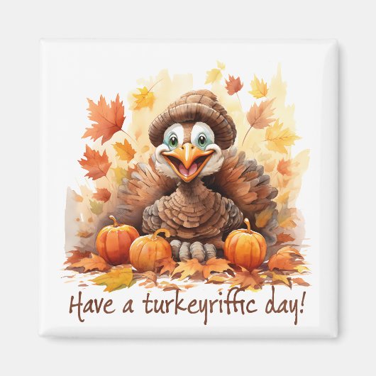 Turkeyrific Day – Playful Thanksgiving Scene  Magneet (Voorkant)
