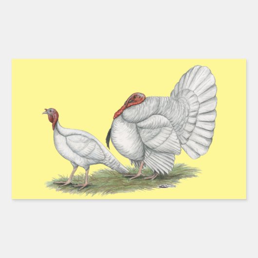 Turkeys White Holland Rechthoekige Sticker (Voorkant)