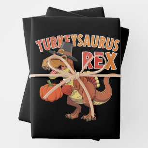 Turkeysaurus Rex Dab Kalkoen Dino Peuter Jongens Inpakpapier Vel