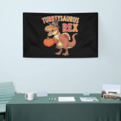 Turkeysaurus Rex Dab Kalkoen Dino Peuter Jongens Spandoek (Beurs)